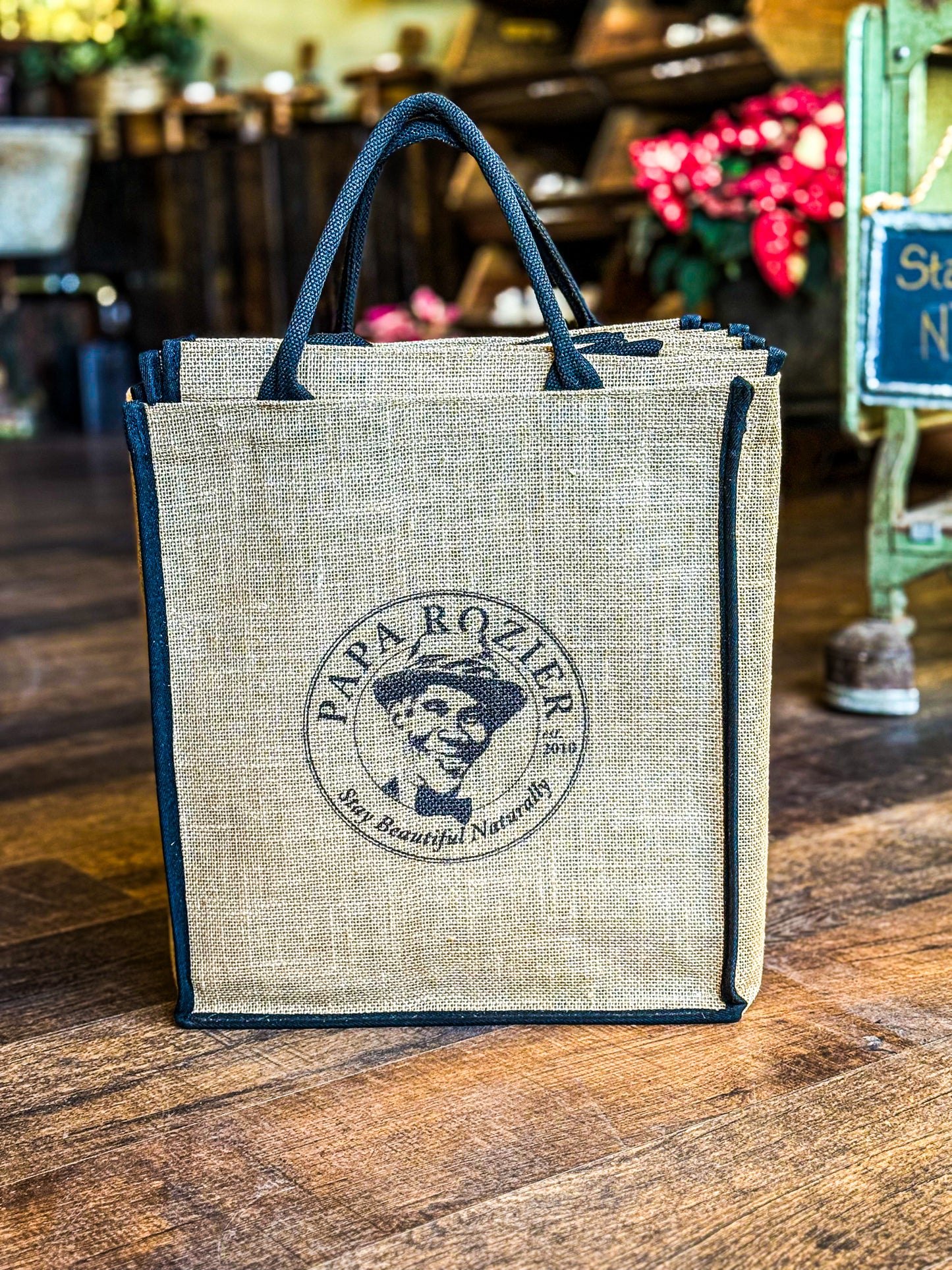 100% Burlap Tote Shopping Bag